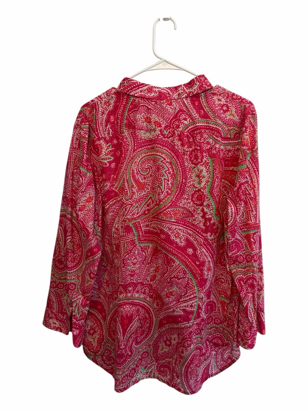 Lauren Ralph Lauren Fuchsia Paisley Button-Down Blouse - Picture 2 of 3